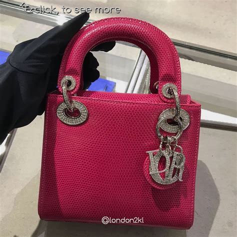 pink lizard dior|lady Dior designer bag.